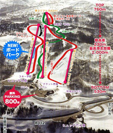 地図　湯殿山スキー場